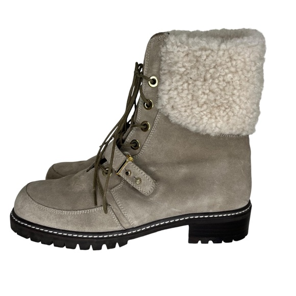 Stuart Weitzman Shearling Suede Boots with Faux Fur Size 8.5M - Picture 5 of 8